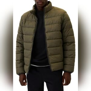 Mens ColdControl Relaxed Puffer Jacket XL Olive Windproof Waterproof